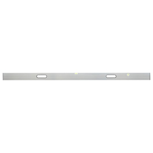 STANLEY 0-42-323 spirit level, silver aluminum, straight rectangular form, top view with two grip handles.