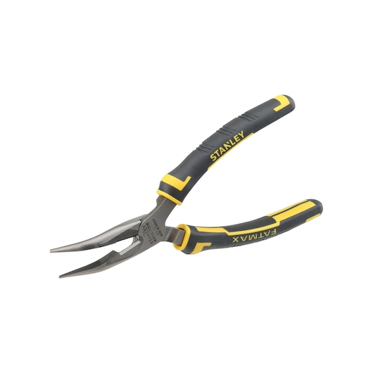 Stanley FatMax long nose pliers with black and yellow grip handles.