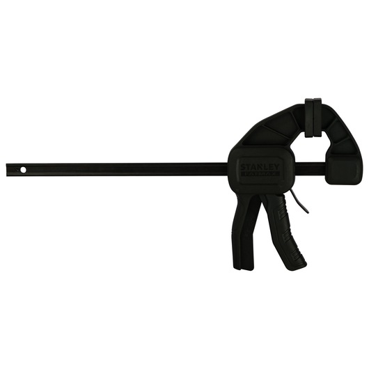 Stanley FMHT0-83235 bar clamp, black, side angle, hand tool for woodworking.