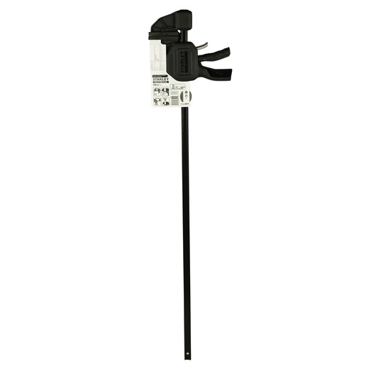 Photo of STANLEY FMHT0-83241 black bar clamp tool, front angle, against white background.