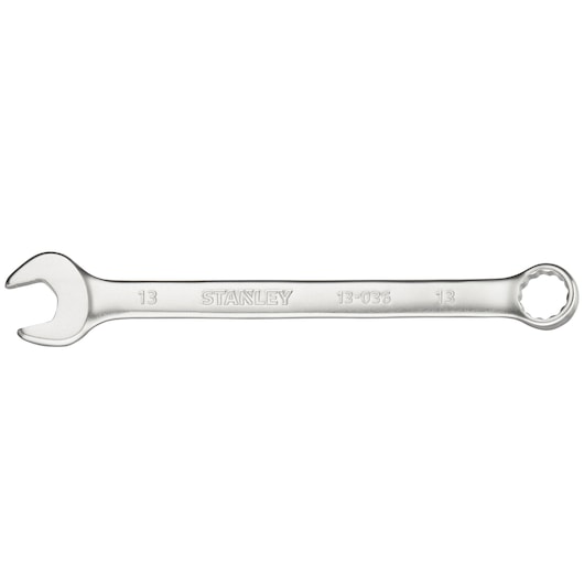 STANLEY FMMT13036-0 combination wrench, silver color, front angle on white background.