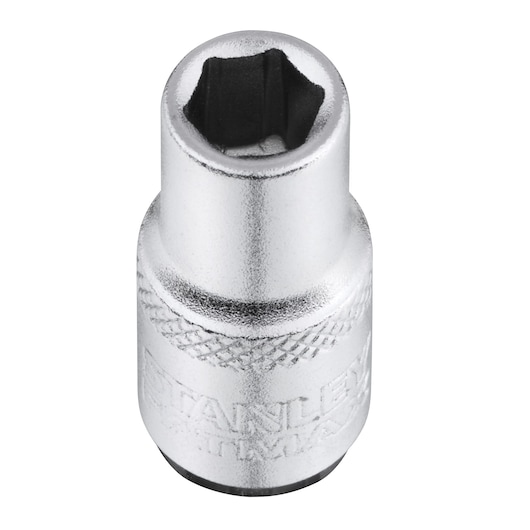 STANLEY FMMT17191-0 silver hex socket, tool accessory category, front angle photo.