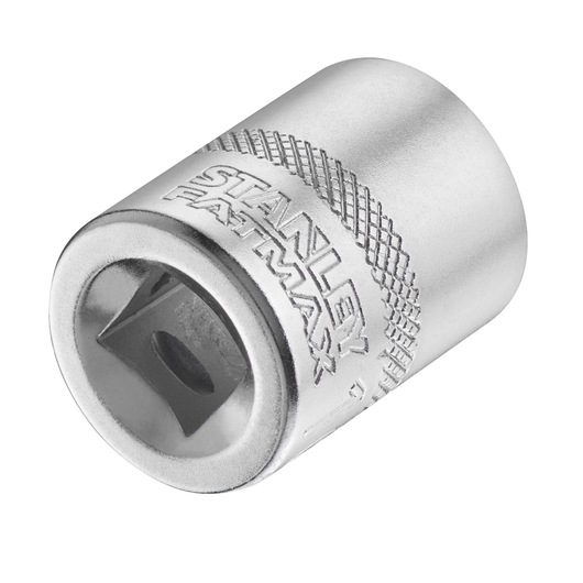 STANLEY FMMT17216-0 chrome socket tool with knurled grip, shown angled on white background.