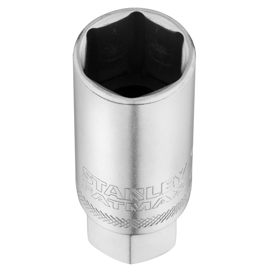 STANLEY FMMT17226-0 socket, chrome finish, showing top and side angle on white background.