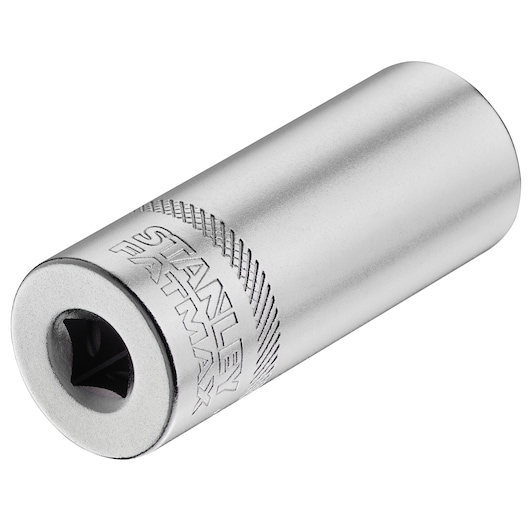 STANLEY FMMT17966-0 socket tool, silver metal, FATMAX branding, front angle, white background.