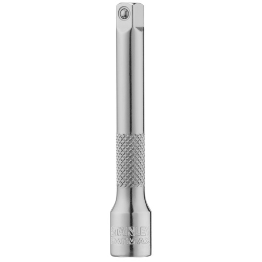 STANLEY FMMT25125-0 chrome socket extension bar with knurled grip, product photography, front view.