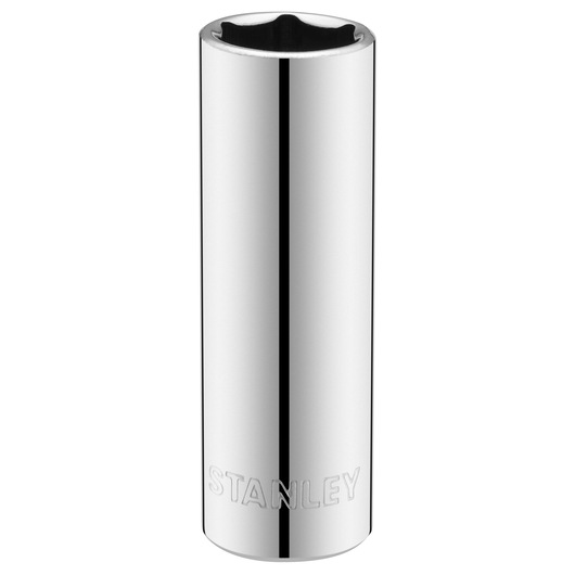 STANLEY STMT86100-0 chrome deep socket tool front angle on white background.