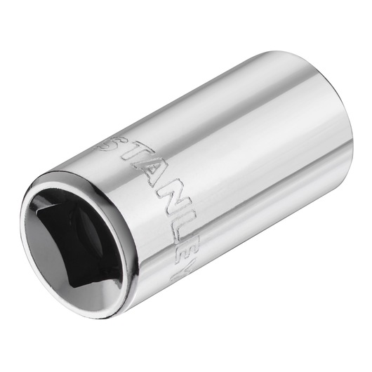 STANLEY STMT86105-0 chrome socket photography, angled on white background.