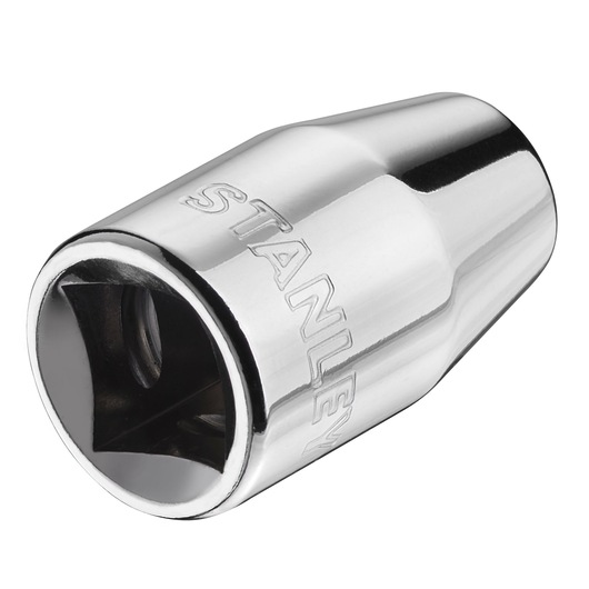 STANLEY STMT86250-0 chrome socket, tool photography, angled view on white background.